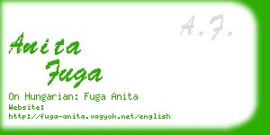 anita fuga business card